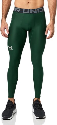 Under Armour Men's HeatGear Armour Leggings, (301) Forest Green/White/White, Medium Tall in Saudi Arabia