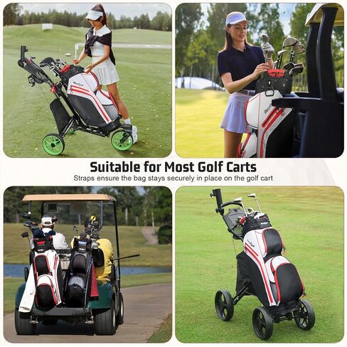Cart Golf Bag 15 Way Organizer Divider Top Golf Club Bags Lightweight Golf Cart Bags for Men Women with Cooler, Rain Cover in Kuwait