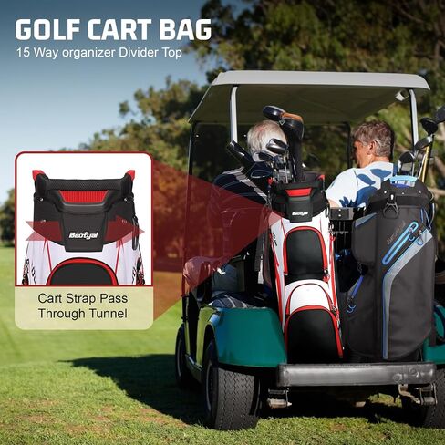 Cart Golf Bag 15 Way Organizer Divider Top Golf Club Bags Lightweight Golf Cart Bags for Men Women with Cooler, Rain Cover in Kuwait