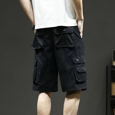 Cargo Shorts for Men Big and Tall Cotton Shorts Drawstring Casual Work Shorts Loose Fit Lounge Shorts with Pockets in Saudi Arabia