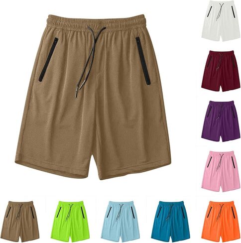 Mens Baseketball Shorts Big and Tall Athletic Shorts Lightweight Loose Gym Shorts Drawstring Workout Shorts Pockets in Saudi Arabia