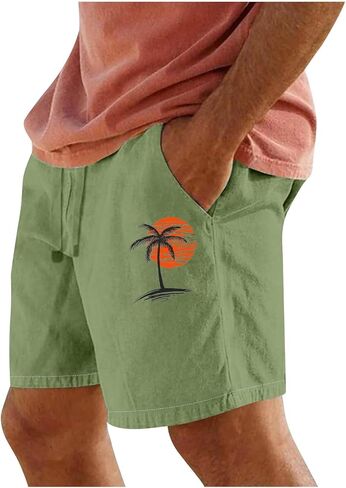 Beach Shorts for Men Casual Lounge Shorts Tropical Hawaiian Shorts Graphic Vacation Shorts Loose Work Shorts Pockets in Saudi Arabia