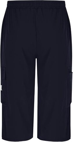 Mens Long Cargo Shorts Below Knee Work Shorts Big and Tall Tactical Shorts Summer Drawstring Casual Travel Shorts in Saudi Arabia