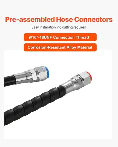 VEVOR 20ft Hydraulic Steering Hose, Outboard Hose Kit, 2-Pack Leak-Proof TPEE Hoses, Compatible with Marine Outboard Steering Systems up to 300 HP, Easy Installation, No Cutting Needed in Kuwait