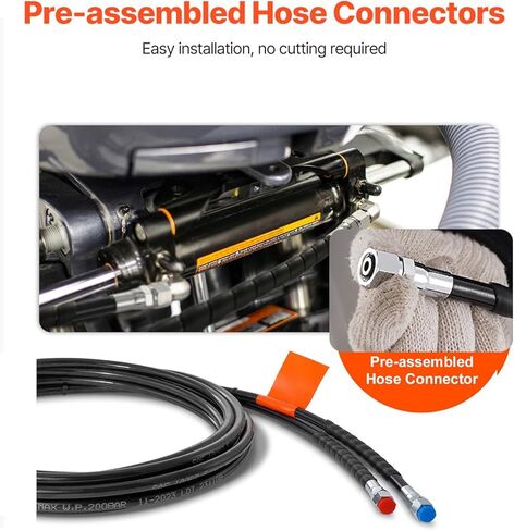 VEVOR 20ft Hydraulic Steering Hose, Outboard Hose Kit, 2-Pack Leak-Proof TPEE Hoses, Compatible with Marine Outboard Steering Systems up to 300 HP, Easy Installation, No Cutting Needed in Kuwait