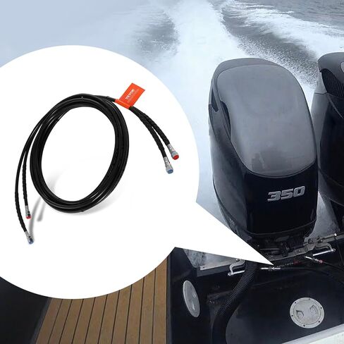 VEVOR 20ft Hydraulic Steering Hose, Outboard Hose Kit, 2-Pack Leak-Proof TPEE Hoses, Compatible with Marine Outboard Steering Systems up to 300 HP, Easy Installation, No Cutting Needed in Kuwait