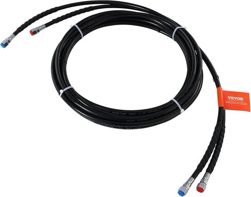 VEVOR 20ft Hydraulic Steering Hose, Outboard Hose Kit, 2-Pack Leak-Proof TPEE Hoses, Compatible with Marine Outboard Steering Systems up to 300 HP, Easy Installation, No Cutting Needed in Kuwait