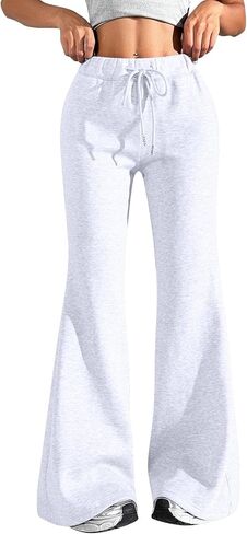Flare Sweatpants Women Casual Drawstring High Waisted Athletic Joggers Workout Bootcut Yoga Pants with Pockets in Saudi Arabia