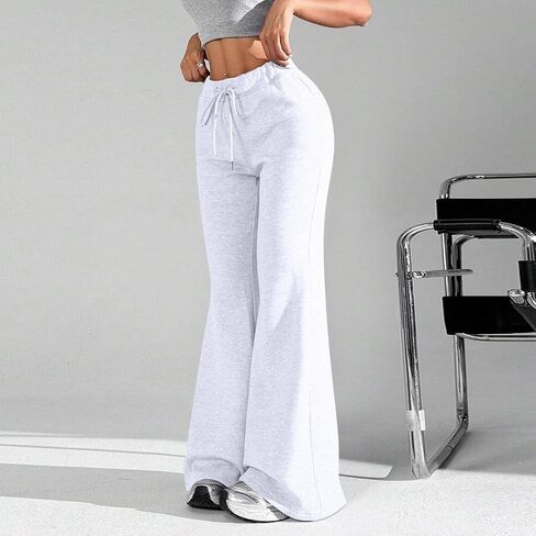 Flare Sweatpants Women Casual Drawstring High Waisted Athletic Joggers Workout Bootcut Yoga Pants with Pockets in Saudi Arabia