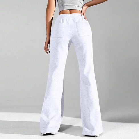 Flare Sweatpants Women Casual Drawstring High Waisted Athletic Joggers Workout Bootcut Yoga Pants with Pockets in Saudi Arabia