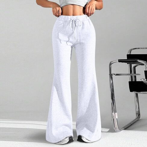 Flare Sweatpants Women Casual Drawstring High Waisted Athletic Joggers Workout Bootcut Yoga Pants with Pockets in Saudi Arabia