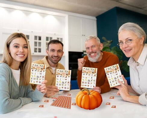 Fall Bingo Game Cards, Autumn Games for Adults Large Group Friends Family, Outdoor Indoor Bingo Party Games Set, Thanksgiving Holiday Party Favors Decorations -02 in Saudi Arabia