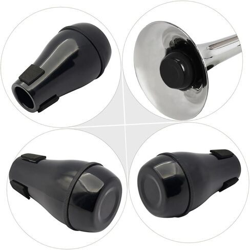 Generic Trombone Mute Abs Material Compact Trombone Silencer for Practice Noise Reduction Black Accessory for Alto and Tenor Random Color in Saudi Arabia