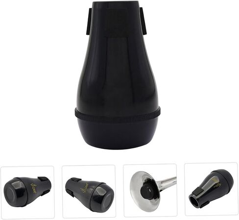 Generic Trombone Mute Abs Material Compact Trombone Silencer for Practice Noise Reduction Black Accessory for Alto and Tenor Random Color in Saudi Arabia