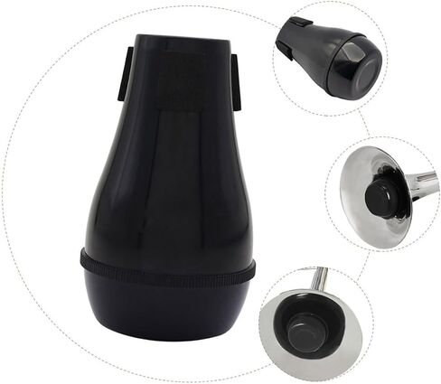 Portable Abs Trombone Mute Dampener Lightweight Sound Silencer for Practice and Band Orchestra Easy to Install Dark-Colored Trombone Accessory for Quiet Playing Random Color in Saudi Arabia