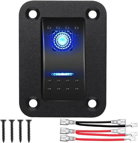 10 Gang Marine Rocker Switch Panel Waterproof 12V-24V 5 Pin SPST LED Toggle Switch ON Off, Boat Cockpit Switch Control Panel for Automotive Racing Car RV ATV UTV Truck Campervan (Blue) in Saudi Arabia