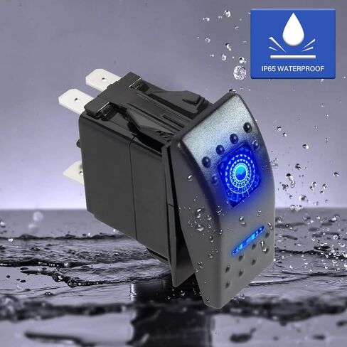 10 Gang Marine Rocker Switch Panel Waterproof 12V-24V 5 Pin SPST LED Toggle Switch ON Off, Boat Cockpit Switch Control Panel for Automotive Racing Car RV ATV UTV Truck Campervan (Blue) in Saudi Arabia