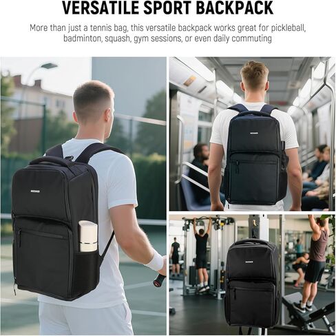NEEWER Pickleball Bag for Men/Women, Holds 4-10 Paddles/6 Pickle Balls/Size 16 Shoes, Water Resistant Accessories Backpack with Shoe Compartment, Fence Hook, Side Pockets, Rubber Feet, PB01B in Saudi Arabia