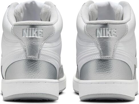 حذاء Nike Court Vision متوسط ​​الحجم للنساء، أبيض فضي معدني، 6.5 للنساء in Saudi Arabia