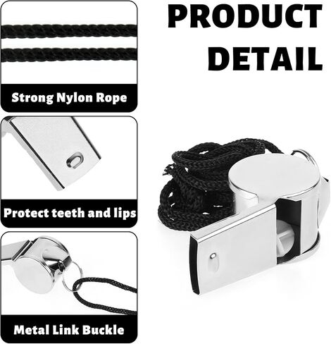 Whistles, 4 Pcs Whistle for Coaches, Stainless Steel Sound Sports Whistles with Lanyard Referee Whistle for Teachers Coaches Emergency Outdoor Sports in Saudi Arabia