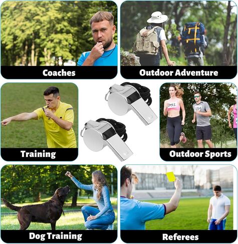 Whistles, 4 Pcs Whistle for Coaches, Stainless Steel Sound Sports Whistles with Lanyard Referee Whistle for Teachers Coaches Emergency Outdoor Sports in Saudi Arabia