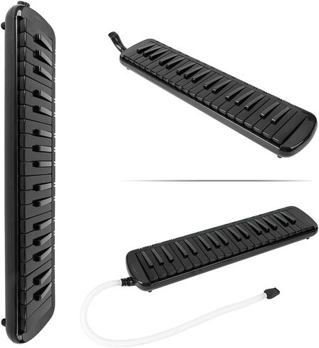 Melodica, 37 Key Melodica Blowpipe Wind Musical Instrument Suitable for Beginner Practice + Bag F37s(Black) in Saudi Arabia