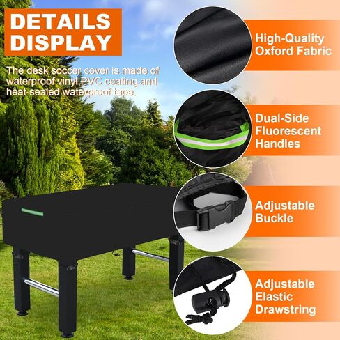 Foosball Dust Cover,Foosball Table Protection Cover-600D Heavy Duty Waterproof Outdoor Patio Party Game Table Cover, Black in Saudi Arabia
