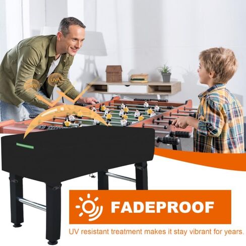 Foosball Dust Cover,Foosball Table Protection Cover-600D Heavy Duty Waterproof Outdoor Patio Party Game Table Cover, Black in Saudi Arabia