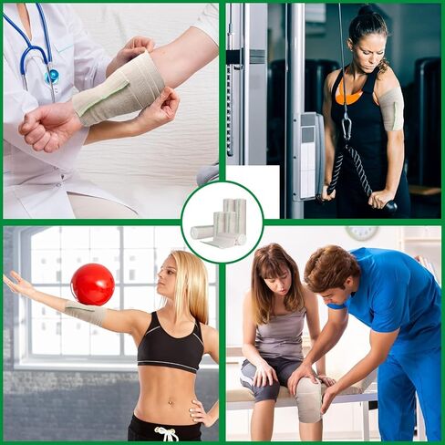 3 Pcs Waist Elastic Bandage Wrap - Latex Free Compression Wrap for Waist Legs Ankle Knee Tummy & Body Lymphedema Support (1.7x3.9in) White in Saudi Arabia