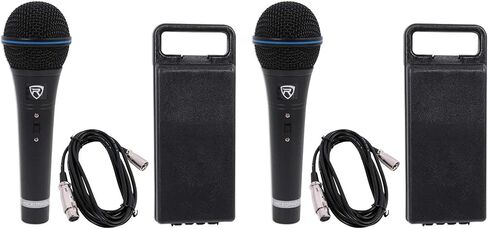 ميكروفون روكفيل RMM-XLR ديناميكي فائق القلب، 600 أوم، جسم معدني، مفتاح تشغيل/إيقاف، كابل XLR بطول 10 أقدام، لمسة نهائية سوداء، للعروض الحية والغناء، قطعتان in Saudi Arabia