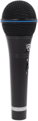 ميكروفون روكفيل RMM-XLR ديناميكي فائق القلب، 600 أوم، جسم معدني، مفتاح تشغيل/إيقاف، كابل XLR بطول 10 أقدام، لمسة نهائية سوداء، للعروض الحية والغناء، قطعتان in Saudi Arabia