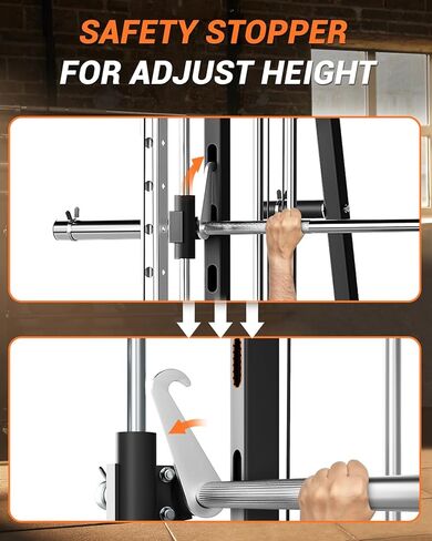 Smith Machines Home Gym with Bench, Squat Rack with Weight Bar, Dual LAT Pull-Down Systems & Cable Crossover Machine for Full-Body Workouts Training in Saudi Arabia