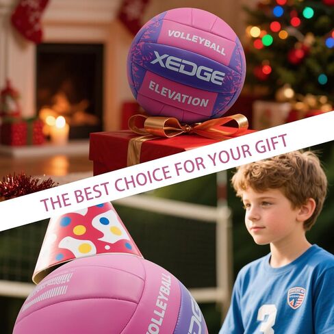 XEDGE Machine Stitched Volleyball - Size 5 Official Game Ball for Indoor/Outdoor Training, Beach, Grass & Court Play in Kuwait