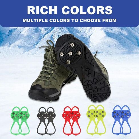 Universal Non-Slip Gripper Spikes, Anti-Skid Snow Ice Shoe Spikes, 5 Tooth Steel Nails Gripper Spikes, Traction Cleats Ice Snow Grips for Hiking Walking Climbing Fishing in Saudi Arabia