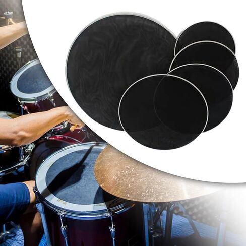 5Pcs Drum Drumhead Professional Percussion Parts, Drum Head Skin Silent Mute Drum Head for Adults, Kids, Stage Performance Drum Players, 10 12 14 16 22inch in Saudi Arabia