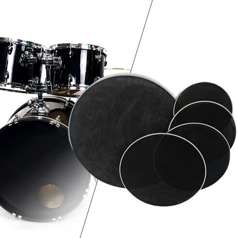 5Pcs Drum Drumhead Professional Percussion Parts, Drum Head Skin Silent Mute Drum Head for Adults, Kids, Stage Performance Drum Players, 10 12 14 16 22inch in Saudi Arabia