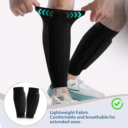2 Pairs Kids Soccer Shin Guards,Soccer Shin Guards Pads for Youth Adult with Honeycomb Pads Protective Soccer Shin Pads Gear for Boys, Girls in Saudi Arabia