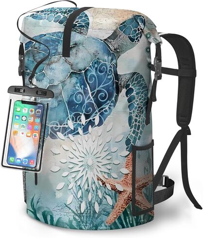 Waterproof Dry Bag Marine Dry Bags for Kayaking Hiking Camouflage Green Backpack Roll-Top Closure Bag - Backpack Waterproof Phone Case 5L in Saudi Arabia