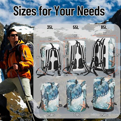 Waterproof Dry Bag Marine Dry Bags for Kayaking Hiking Camouflage Green Backpack Roll-Top Closure Bag - Backpack Waterproof Phone Case 5L in Saudi Arabia