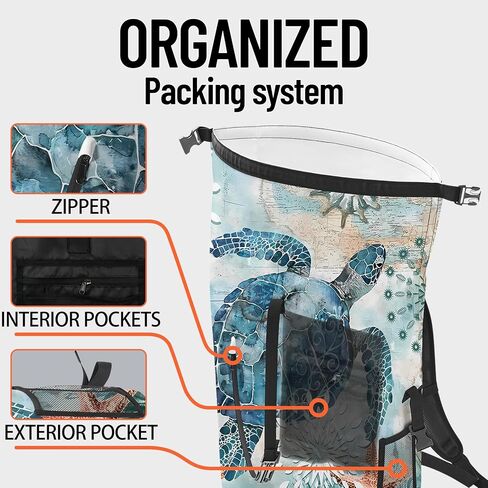 Waterproof Dry Bag Marine Dry Bags for Kayaking Hiking Camouflage Green Backpack Roll-Top Closure Bag - Backpack Waterproof Phone Case 5L in Saudi Arabia
