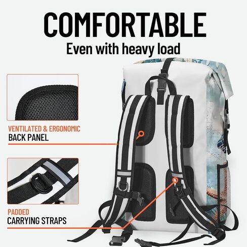Waterproof Dry Bag Marine Dry Bags for Kayaking Hiking Camouflage Green Backpack Roll-Top Closure Bag - Backpack Waterproof Phone Case 5L in Saudi Arabia