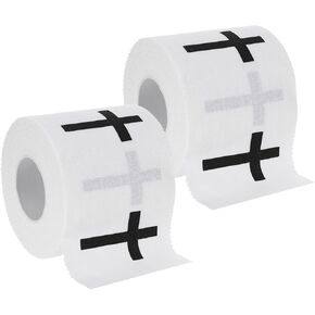 قطعتان من شريط المعصم المسيحي مع شريط رياضي متقاطع 2 بوصة × 23 قدم أشرطة رياضية قطنية ذاتية اللصق لفافة كرة القدم وكرة القدم والبيسبول والملاكمة والجمباز والتدريب الرياضي (2 أبيض) in Kuwait