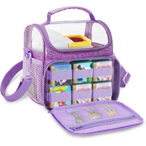 حقيبة حمل LoDrid للسفر متوافقة مع مجموعة Little Tikes Story Dream Machine Starter، حقيبة تخزين مع مقبض وحزام كتف للشخصيات والكتب، أرجواني، حافظة فقط in Kuwait