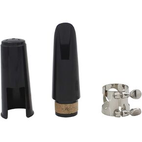 KOCOME Portable Bb Clarinet Mouthpiece, Clarinet Mouthpiece Kit,Cover Clamp, One Reed and Plastic Cover, Black in Saudi Arabia
