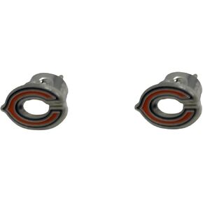 Pro Specialties Group NFL Stud Earrings, Small, Team Colors (Chicago Bears Logo) in Saudi Arabia