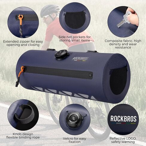 ROCKBROS Bike Handlebar Bag Knob Bike Bag Waterproof Bicycle Front Top Tube Bag 2L Capacity Front Storage Pack Reliable Lightweight for Road Mountain Bike Cycling Travel in Saudi Arabia