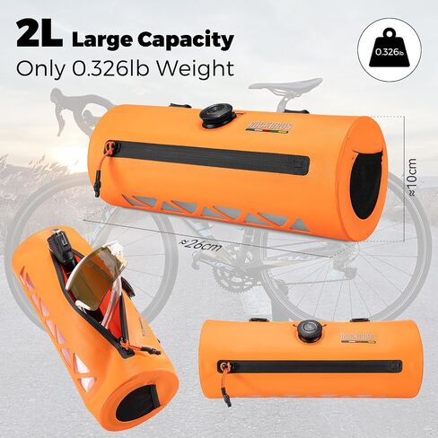 ROCKBROS Bike Handlebar Bag Knob Bike Bag Waterproof Bicycle Front Top Tube Bag 2L Capacity Front Storage Pack Reliable Lightweight for Road Mountain Bike Cycling Travel in Saudi Arabia