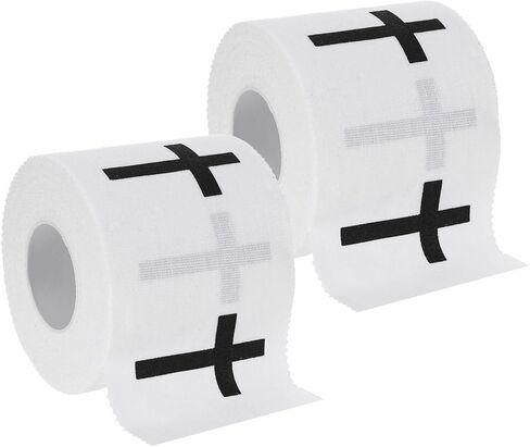 قطعتان من شريط المعصم المسيحي مع شريط رياضي متقاطع 2 بوصة × 23 قدم أشرطة رياضية قطنية ذاتية اللصق لفافة كرة القدم وكرة القدم والبيسبول والملاكمة والجمباز والتدريب الرياضي (2 أبيض) in Kuwait