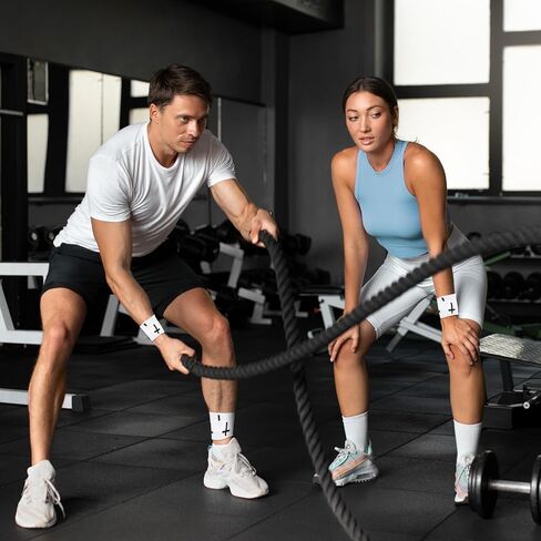 قطعتان من شريط المعصم المسيحي مع شريط رياضي متقاطع 2 بوصة × 23 قدم أشرطة رياضية قطنية ذاتية اللصق لفافة كرة القدم وكرة القدم والبيسبول والملاكمة والجمباز والتدريب الرياضي (2 أبيض) in Kuwait