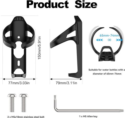 DDJ Waterproof for Samsung Smart Tag 2 & Moto Tag & AirTag Bike Bottle Holder Mount with Reflector, Anti-Theft Bike GPS Tracker Mount, Universal Drink Cup Bicycle Cage, for Electric/Mountain Bikes in Kuwait